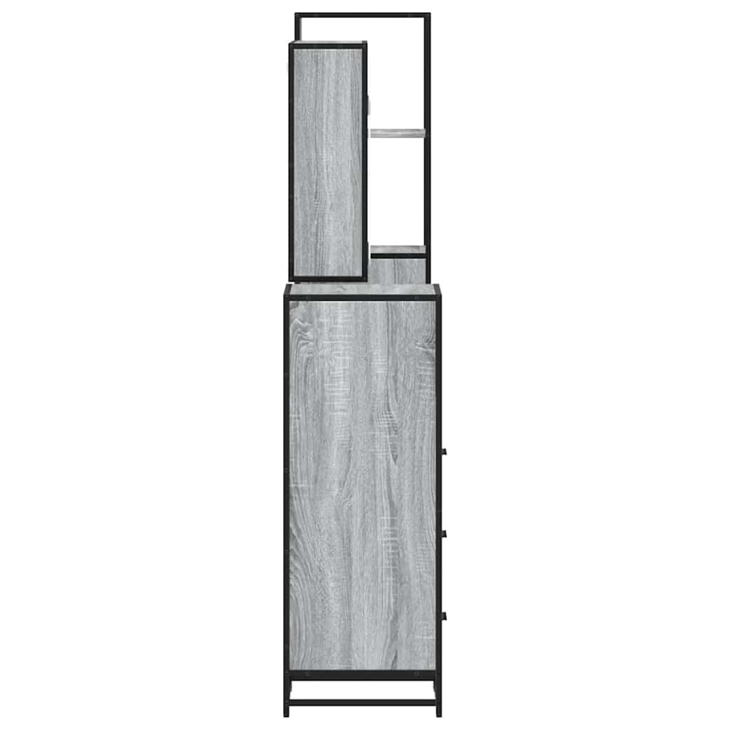 4 pcs Conjunto móveis casa de banho madeira proc. cinza sonoma