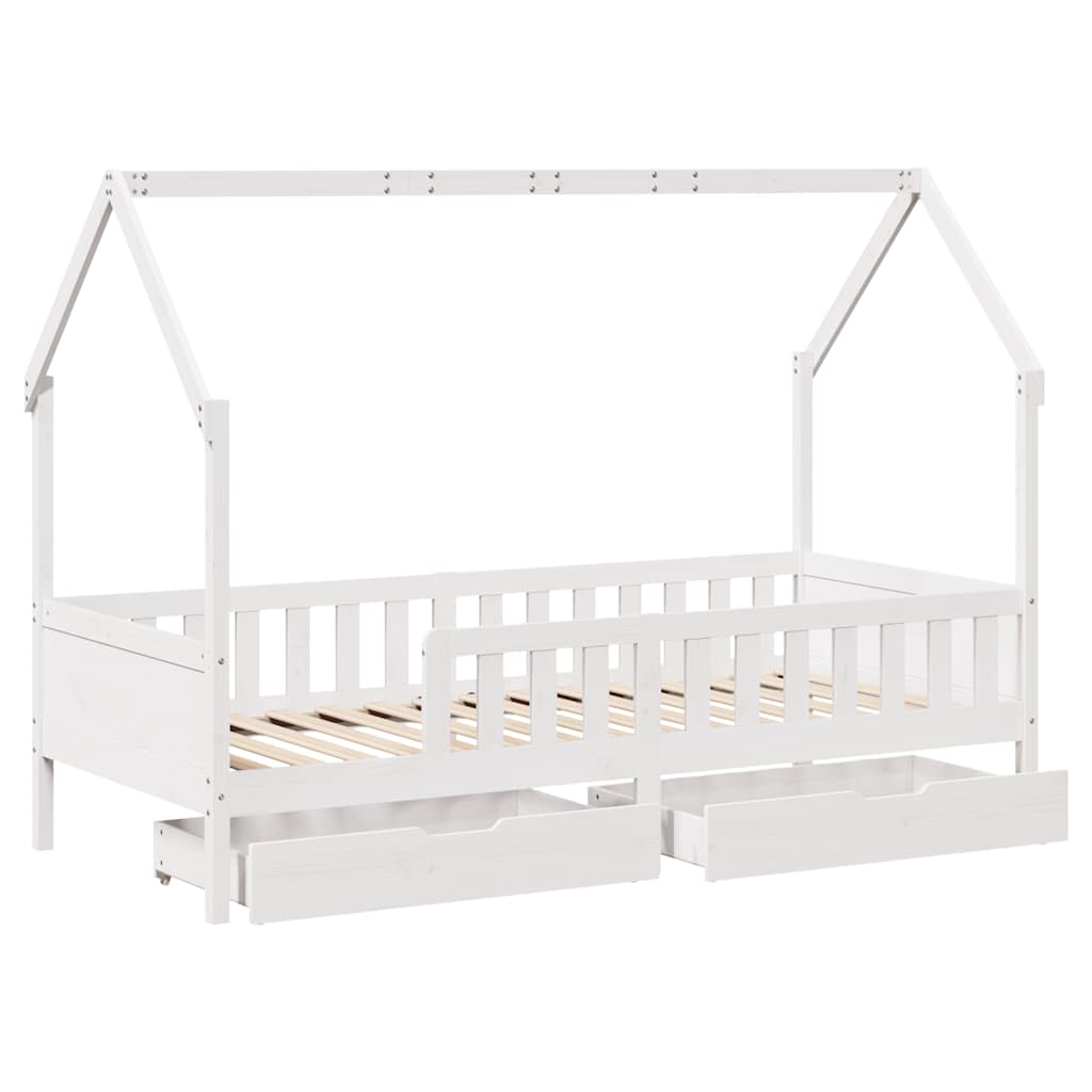 Estrutura de cama infantil c/ gavetas 90x200 cm pinho maciço