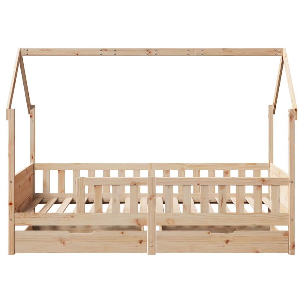 Estrutura de cama infantil c/ gavetas 80x200 cm pinho maciço