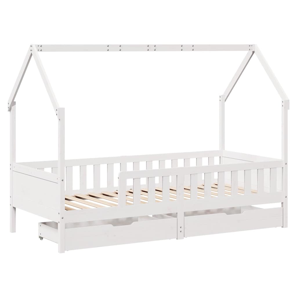 Estrutura de cama infantil c/ gavetas 90x190 cm pinho maciço