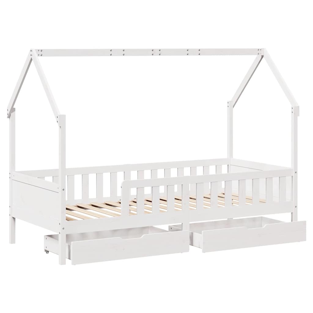 Estrutura de cama infantil c/ gavetas 90x190 cm pinho maciço
