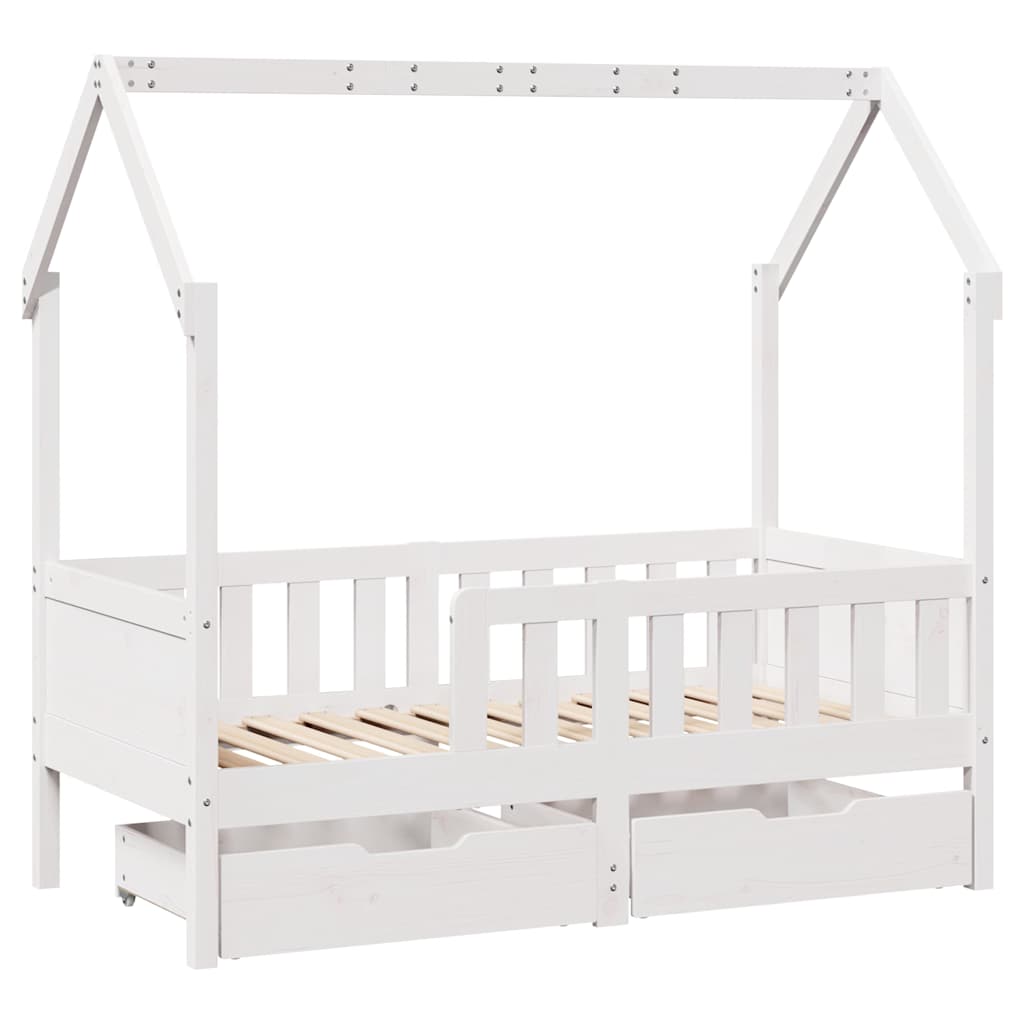 Estrutura de cama infantil c/ gavetas 80x170 cm pinho maciço