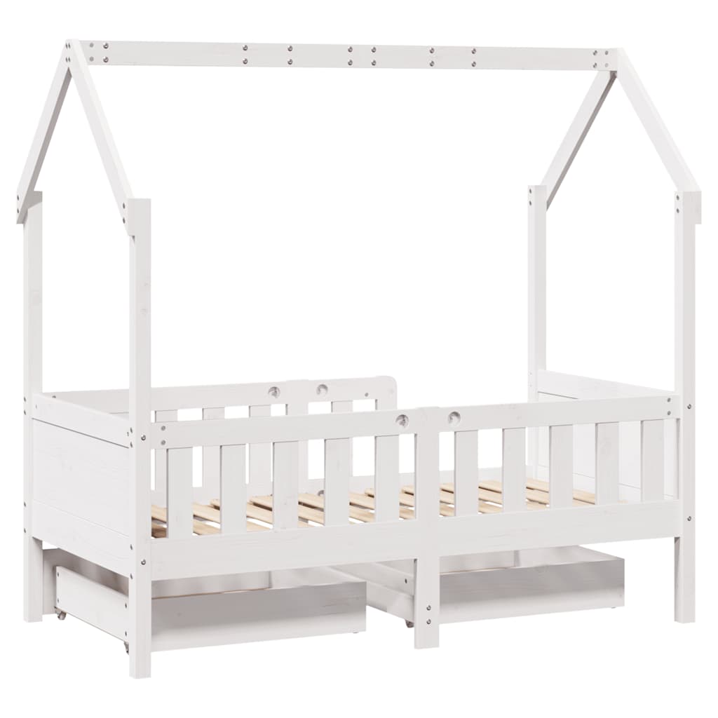 Estrutura de cama infantil c/ gavetas 80x170 cm pinho maciço