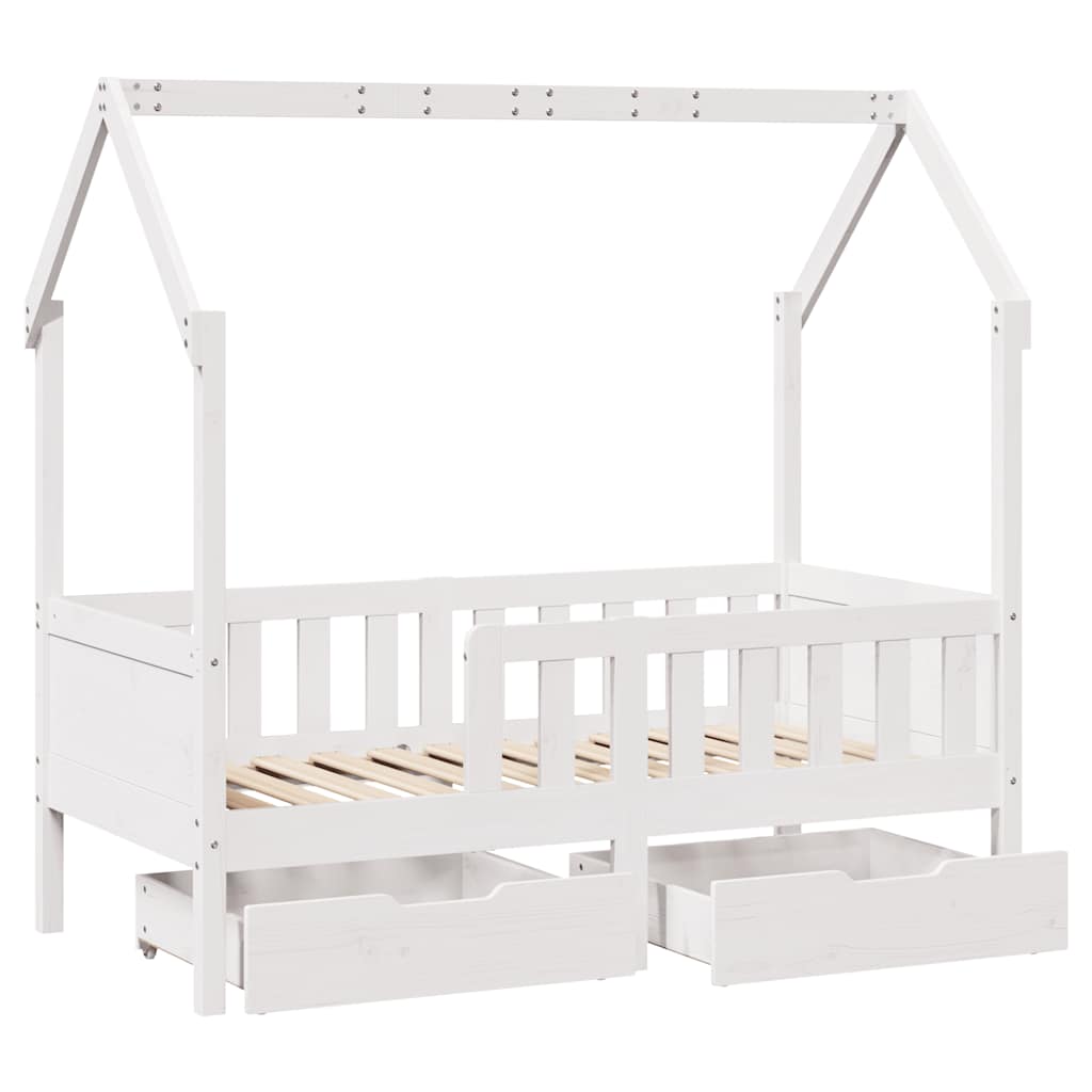Estrutura de cama infantil c/ gavetas 80x170 cm pinho maciço