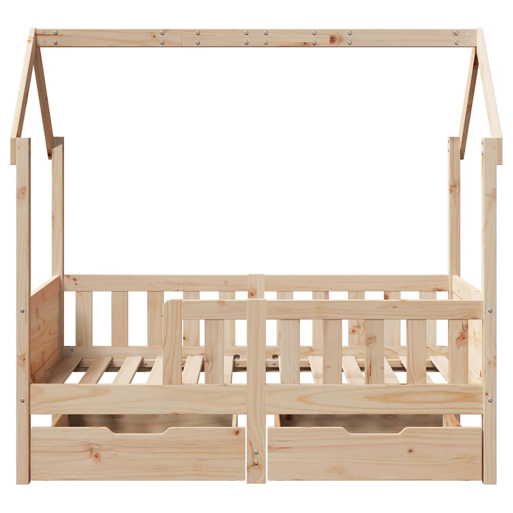 Estrutura de cama infantil c/ gavetas 70x140 cm pinho maciço