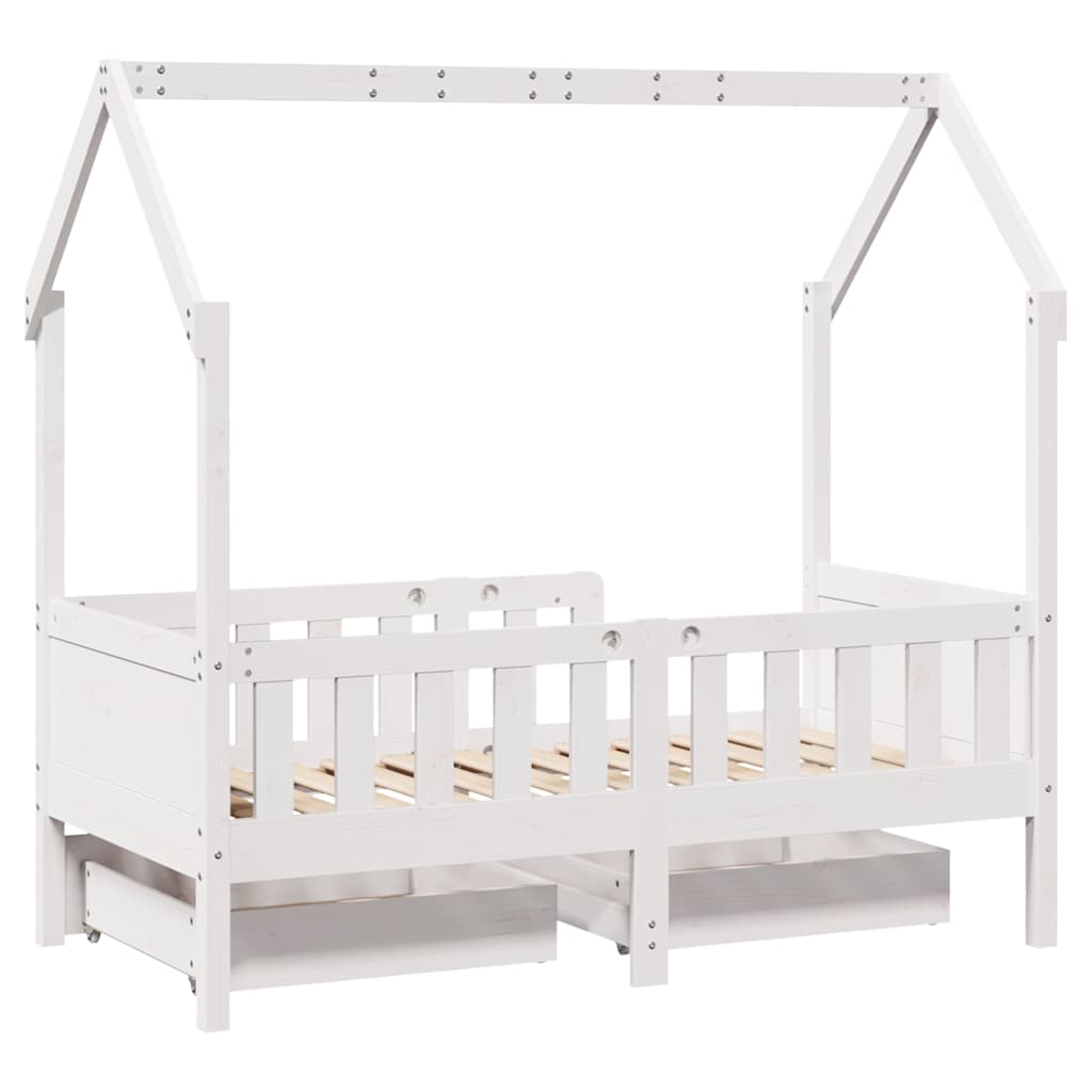 Estrutura de cama infantil c/ gavetas 70x140 cm pinho maciço