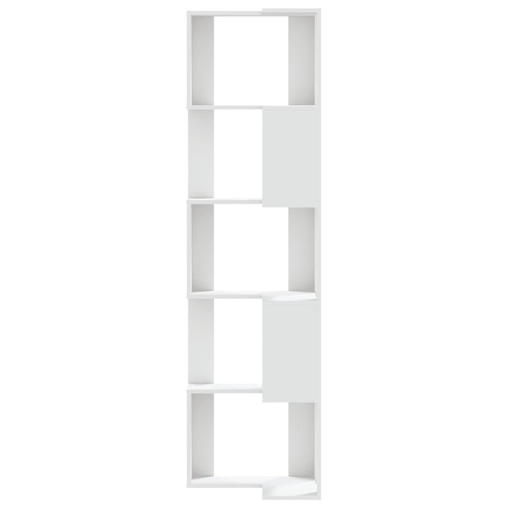 Estante canto 5 prateleiras 50x50x179 cm deriv. madeira branco