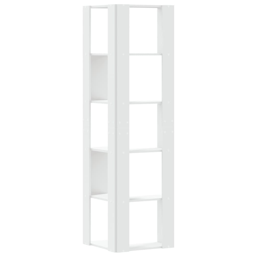 Estante canto 5 prateleiras 50x50x179 cm deriv. madeira branco