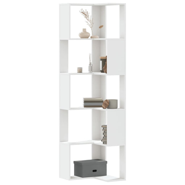 Estante canto 5 prateleiras 50x50x179 cm deriv. madeira branco