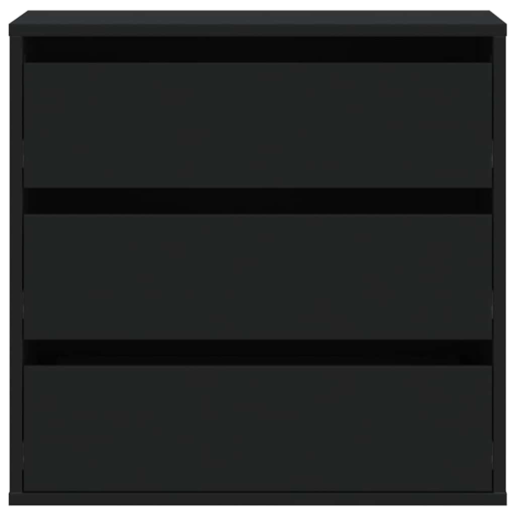 Cómoda com 3 Gavetas - 60x41x58 cm - derivados de madeira - preto