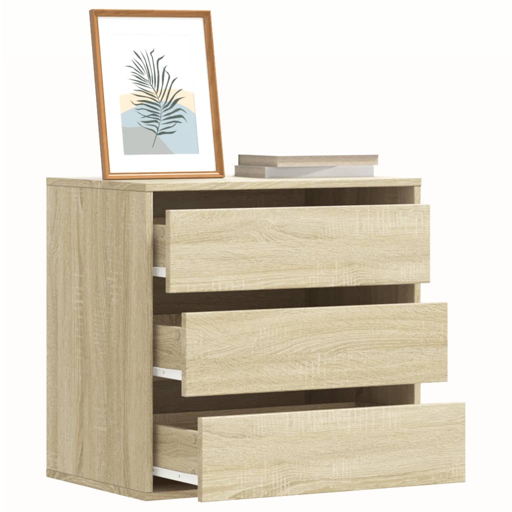 Cómoda com 3 Gavetas - 60x41x58 cm - derivados de madeira - carvalho sonoma
