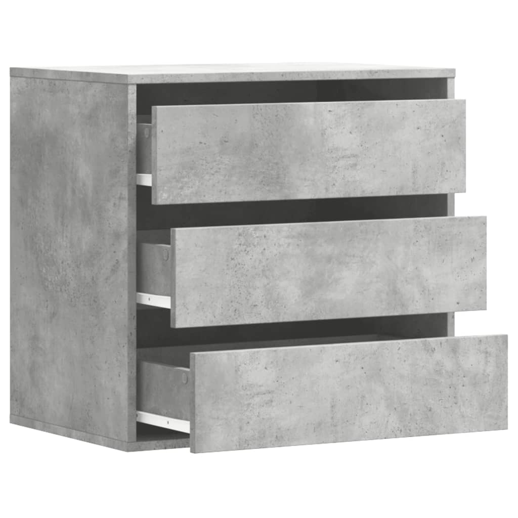 Cómoda com 3 Gavetas - 60x41x58 cm - derivados de madeira - cinzento cimento