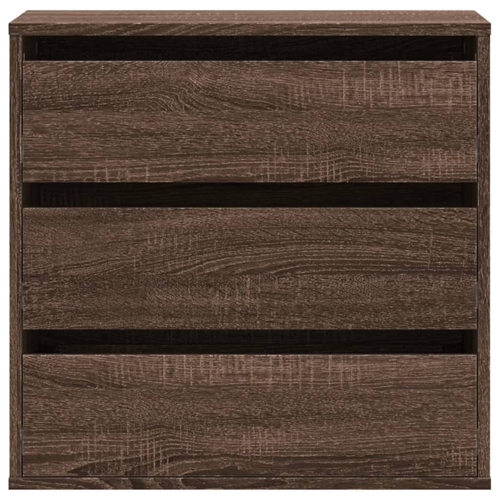 Cómoda com 3 Gavetas - 60x41x58 cm - derivados de madeira - carvalho castanho