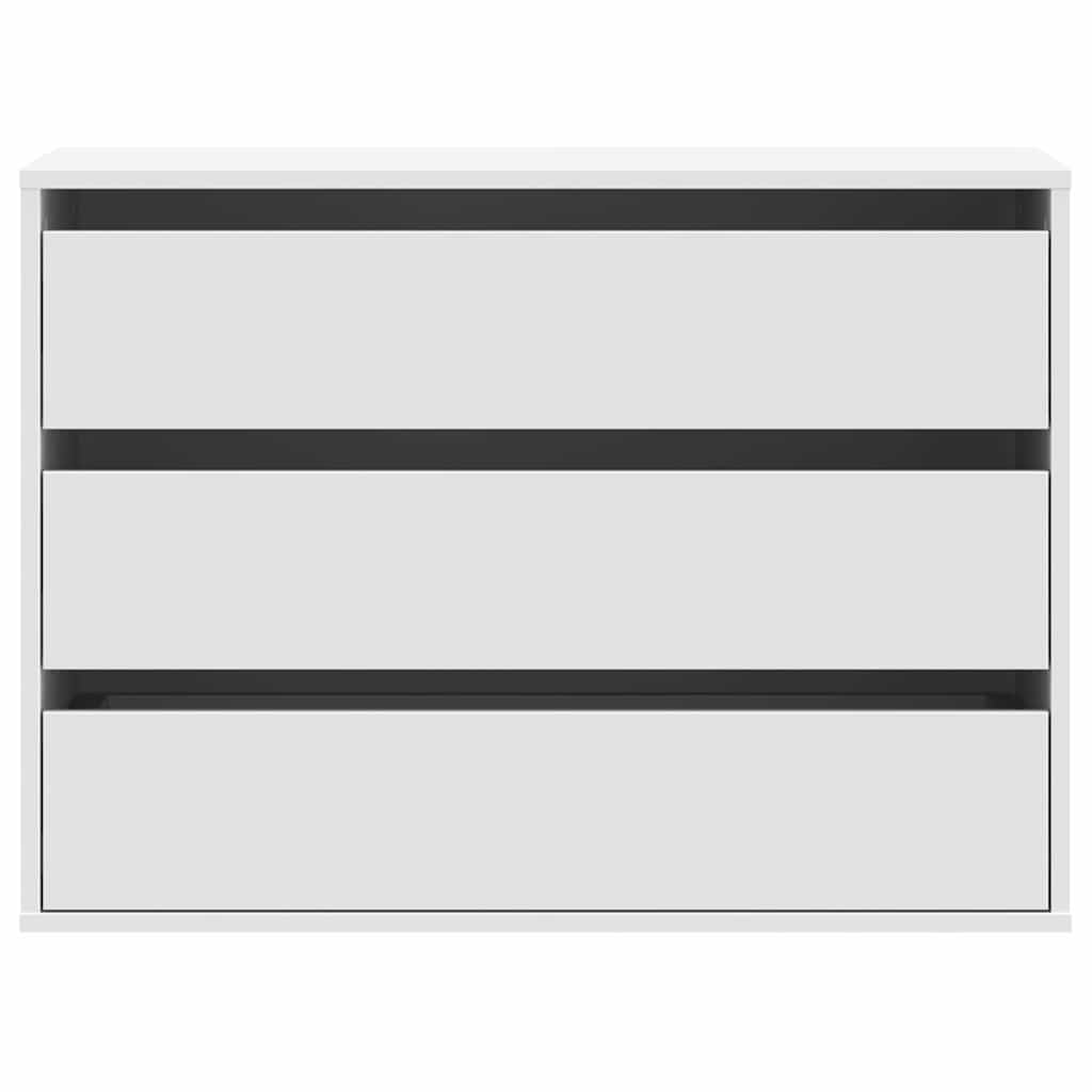 Cómoda com 3 Gavetas - 80x41x58 cm - derivados de madeira - branco