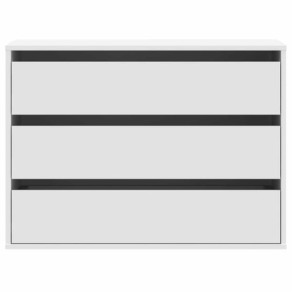Cómoda com 3 Gavetas - 80x41x58 cm - derivados de madeira - branco