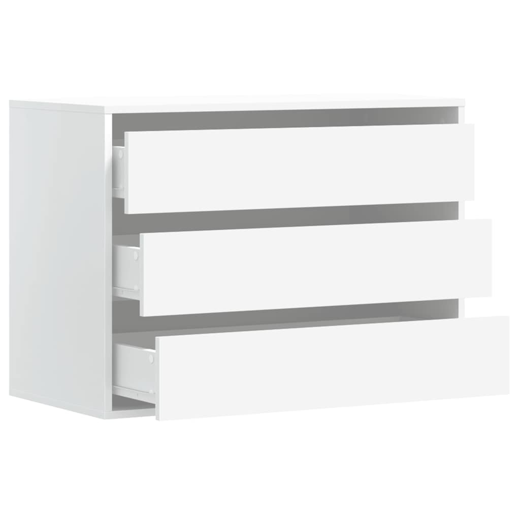 Cómoda com 3 Gavetas - 80x41x58 cm - derivados de madeira - branco