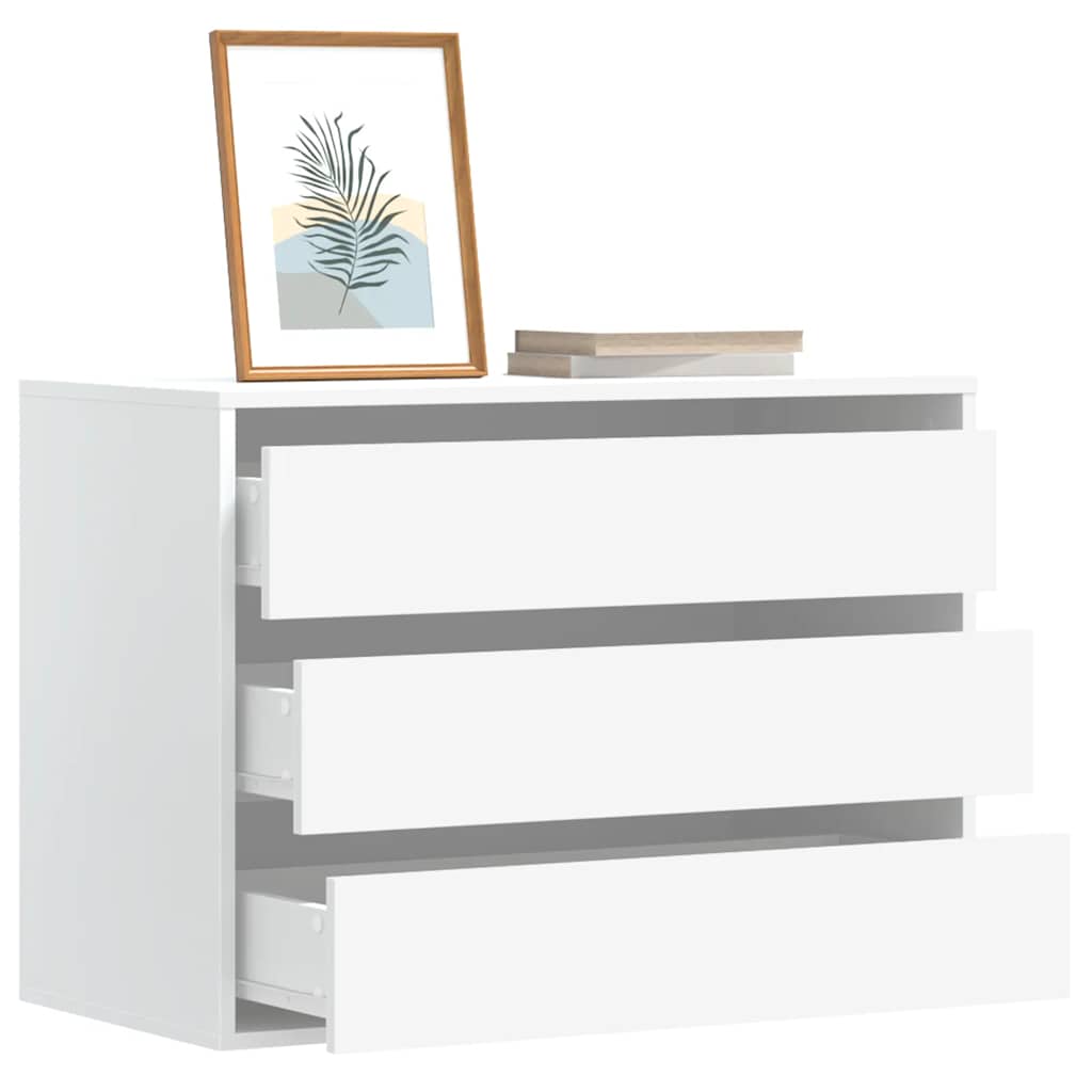 Cómoda com 3 Gavetas - 80x41x58 cm - derivados de madeira - branco
