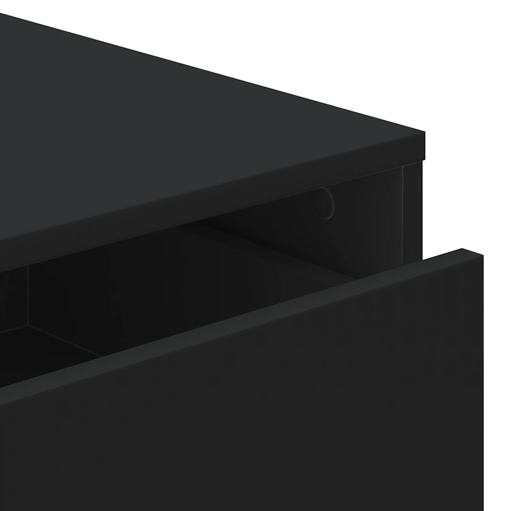 Cómoda com 3 Gavetas - 80x41x58 cm - derivados de madeira - preto