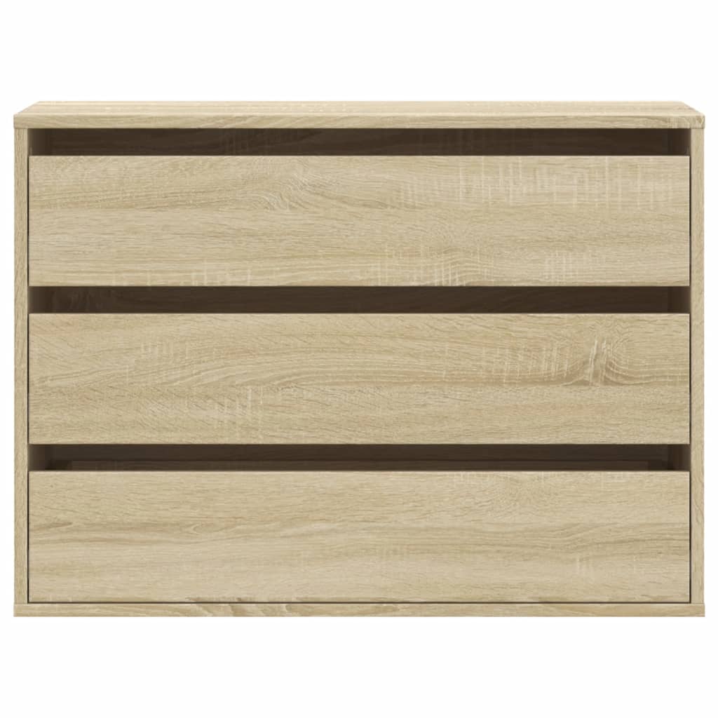 Cómoda com 3 Gavetas - 80x41x58 cm - derivados de madeira - carvalho sonoma