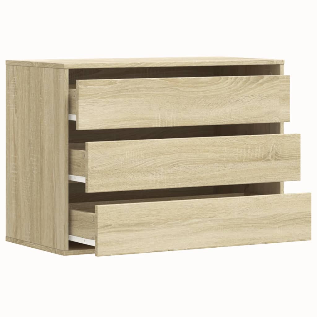 Cómoda com 3 Gavetas - 80x41x58 cm - derivados de madeira - carvalho sonoma