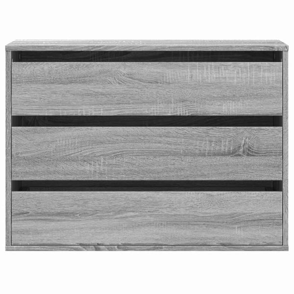 Cómoda com 3 Gavetas - 80x41x58 cm - derivados de madeira - cinzento sonoma