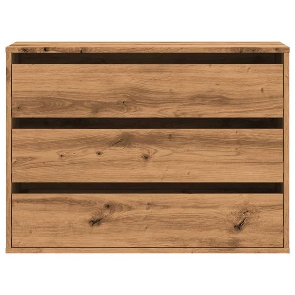 Cómoda com 3 Gavetas - 80x41x58 cm - derivados de madeira - carvalho artisiano