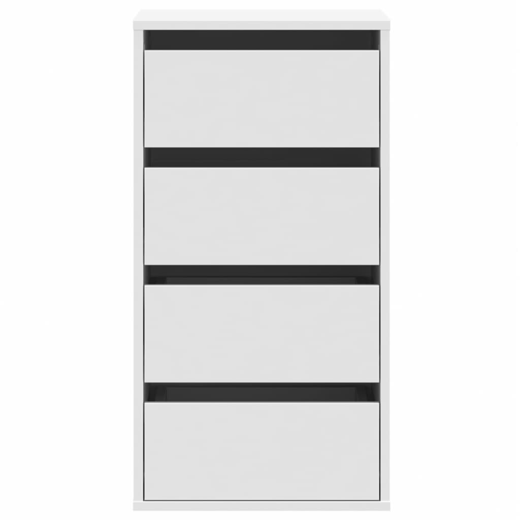 Cómoda com 4 Gavetas - 40x41x76 cm - derivados de madeira - branco