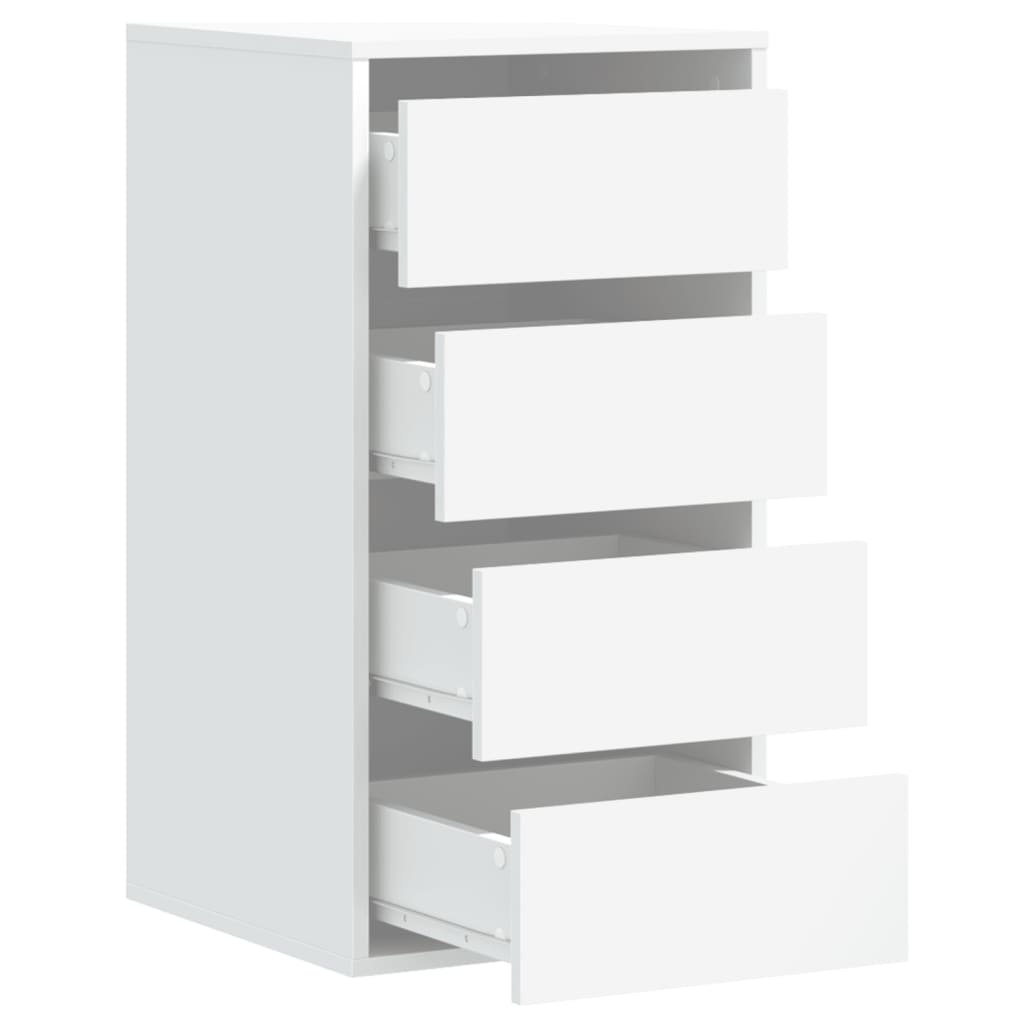 Cómoda com 4 Gavetas - 40x41x76 cm - derivados de madeira - branco