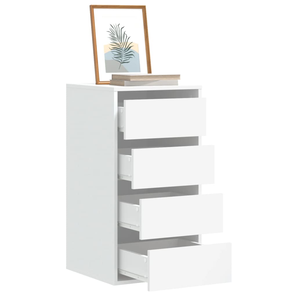 Cómoda com 4 Gavetas - 40x41x76 cm - derivados de madeira - branco