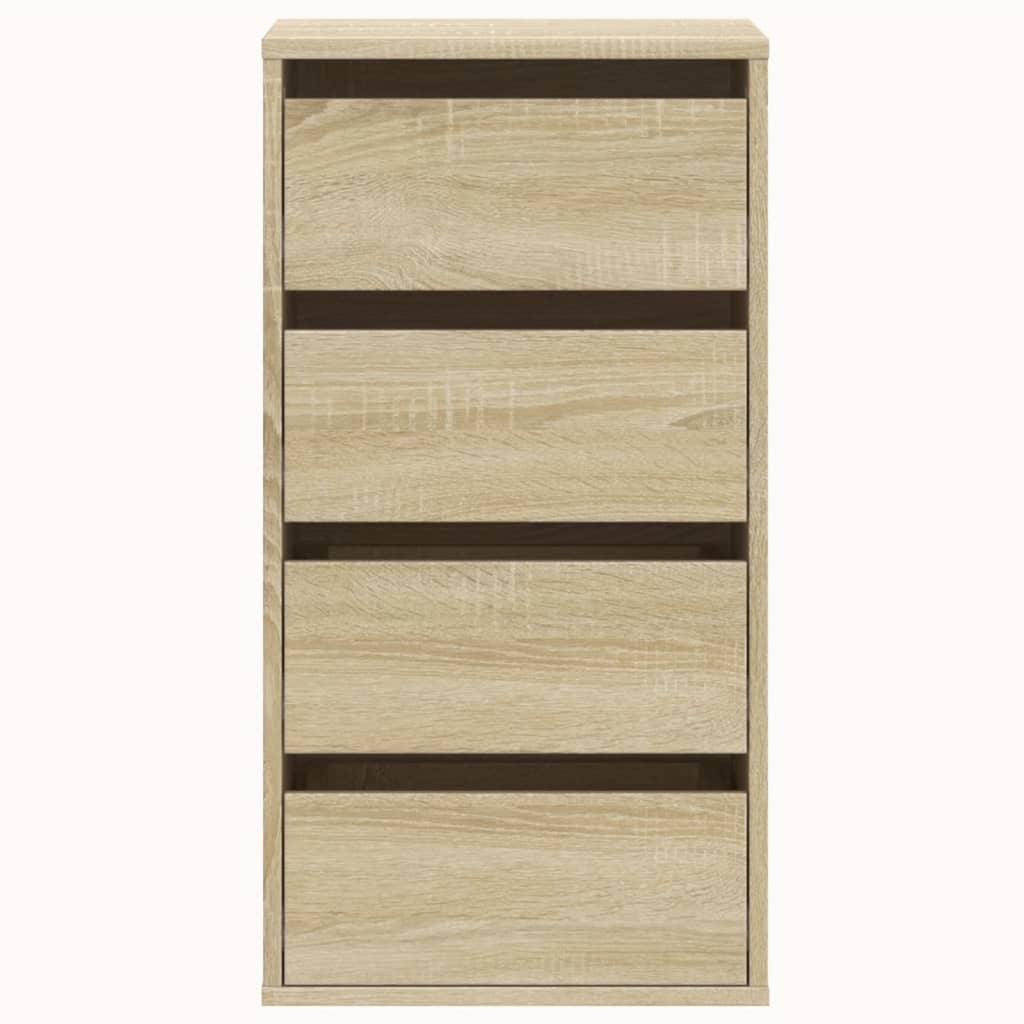 Cómoda com 4 Gavetas - 40x41x76 cm - derivados de madeira - carvalho sonoma