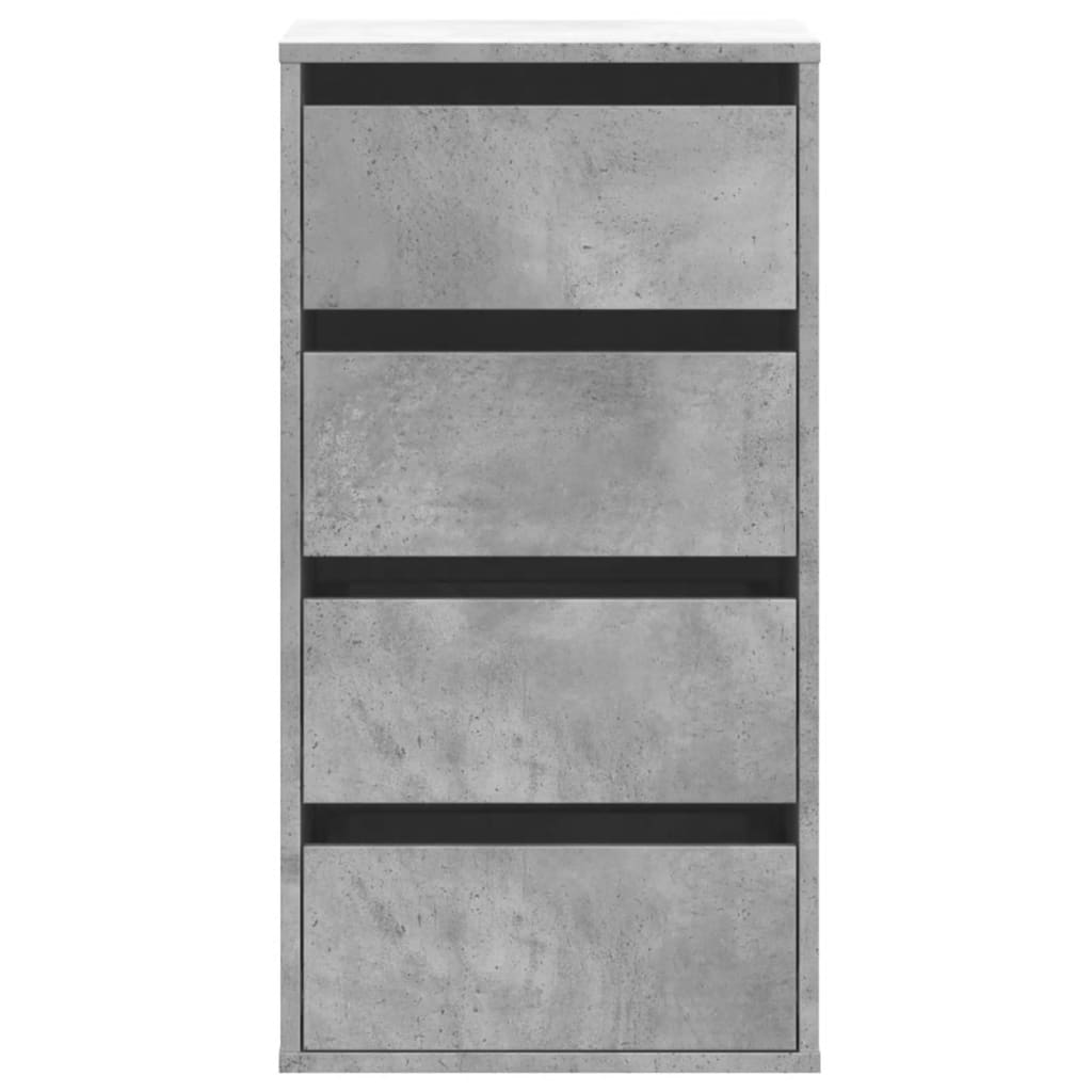 Cómoda com 4 Gavetas - 40x41x76 cm - derivados de madeira - cinzento cimento