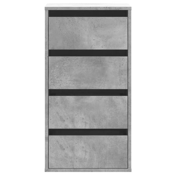 Cómoda com 4 Gavetas - 40x41x76 cm - derivados de madeira - cinzento cimento