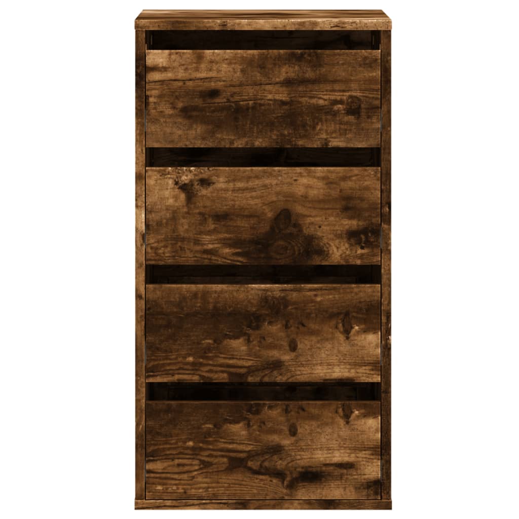 Cómoda com 4 Gavetas - 40x41x76 cm - derivados de madeira - carvalho rústico