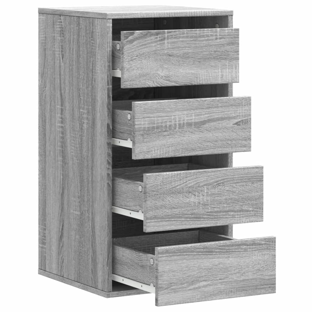 Cómoda com  4 Gavetas - 40x41x76 cm - derivados de madeira - cinzento sonoma