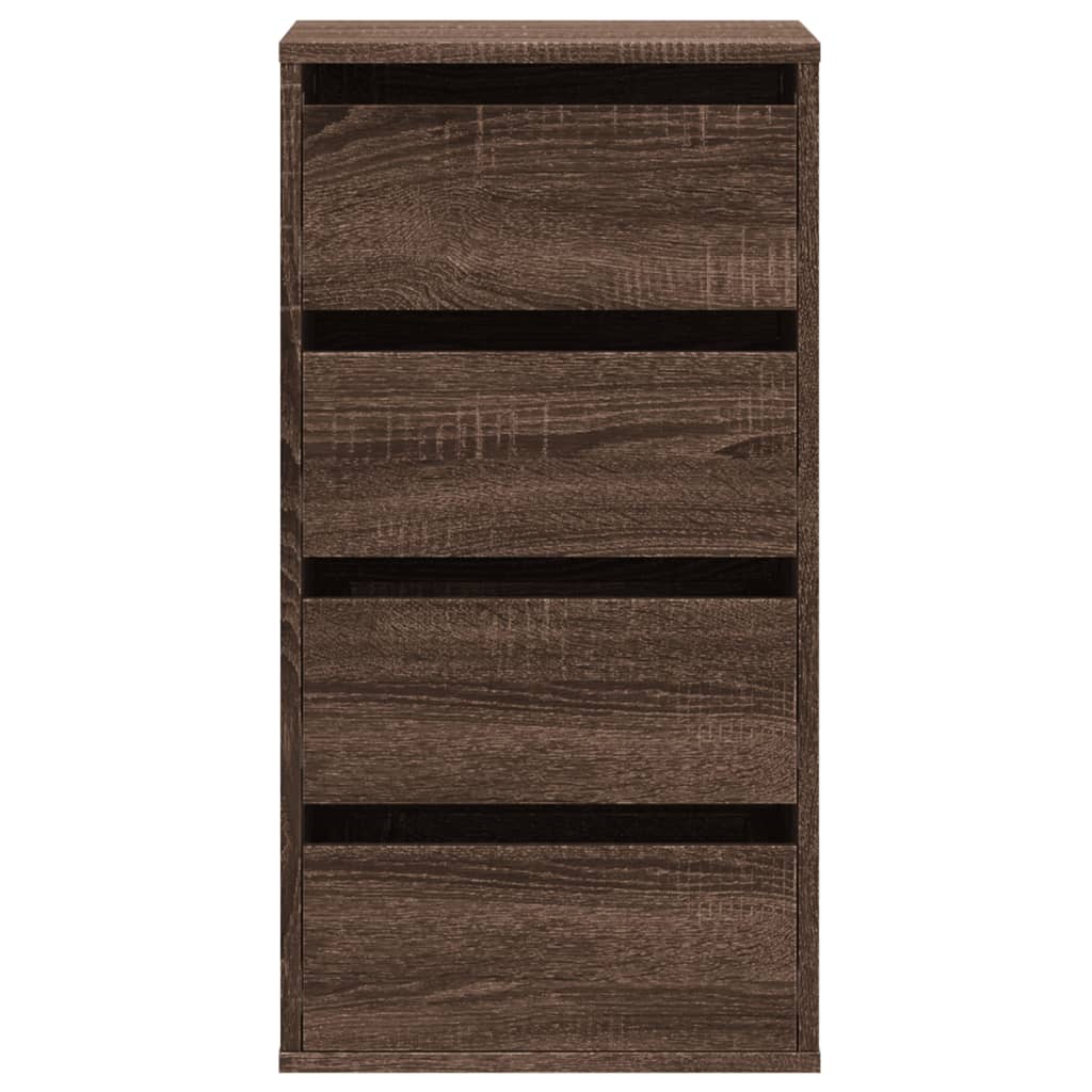 Cómoda com 4 Gavetas - 40x41x76 cm - derivados de madeira - carvalho castanho