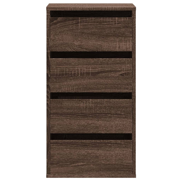 Cómoda com 4 Gavetas - 40x41x76 cm - derivados de madeira - carvalho castanho