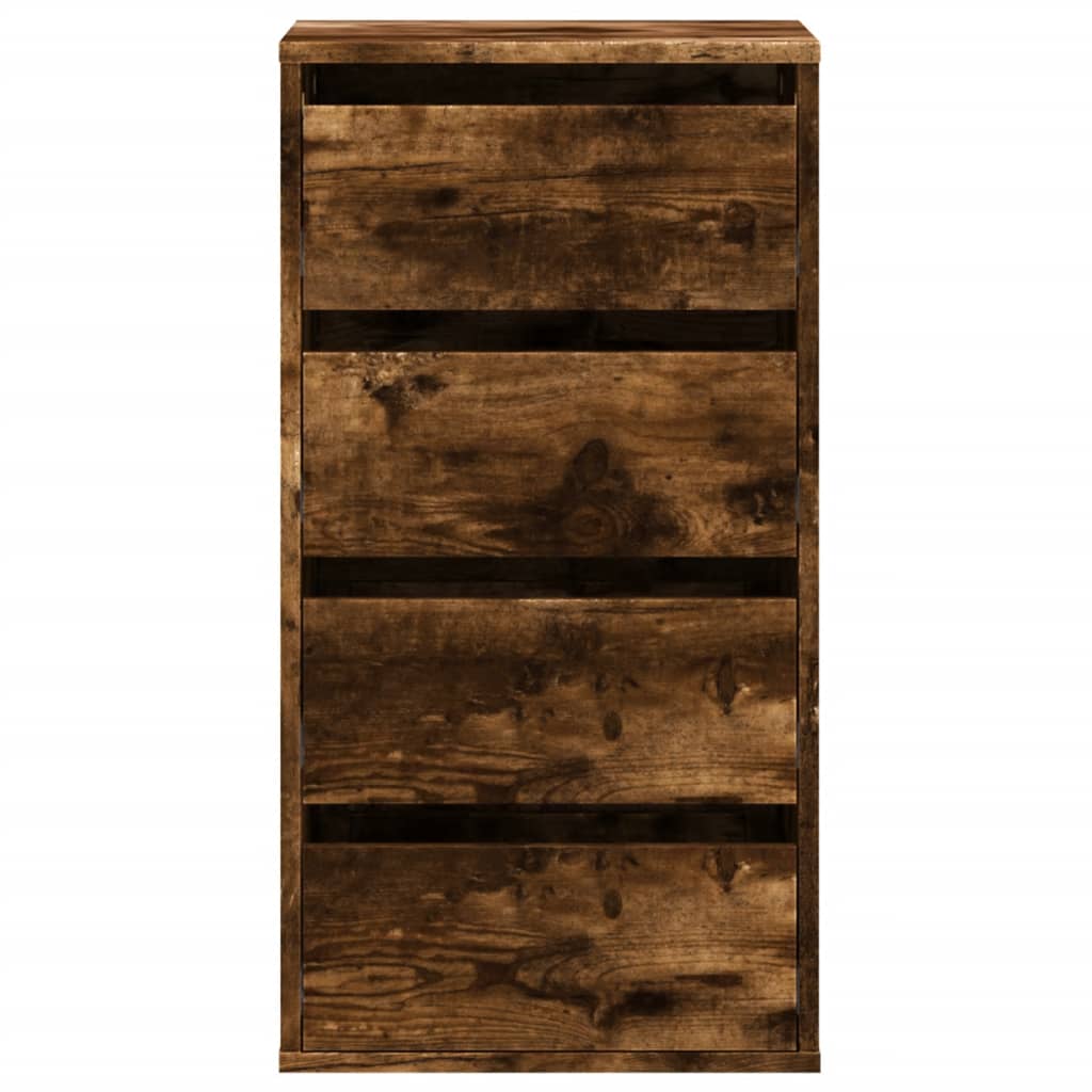 Cómoda com 4 Gavetas - 40x41x76 cm - derivados de madeira - madeira velha