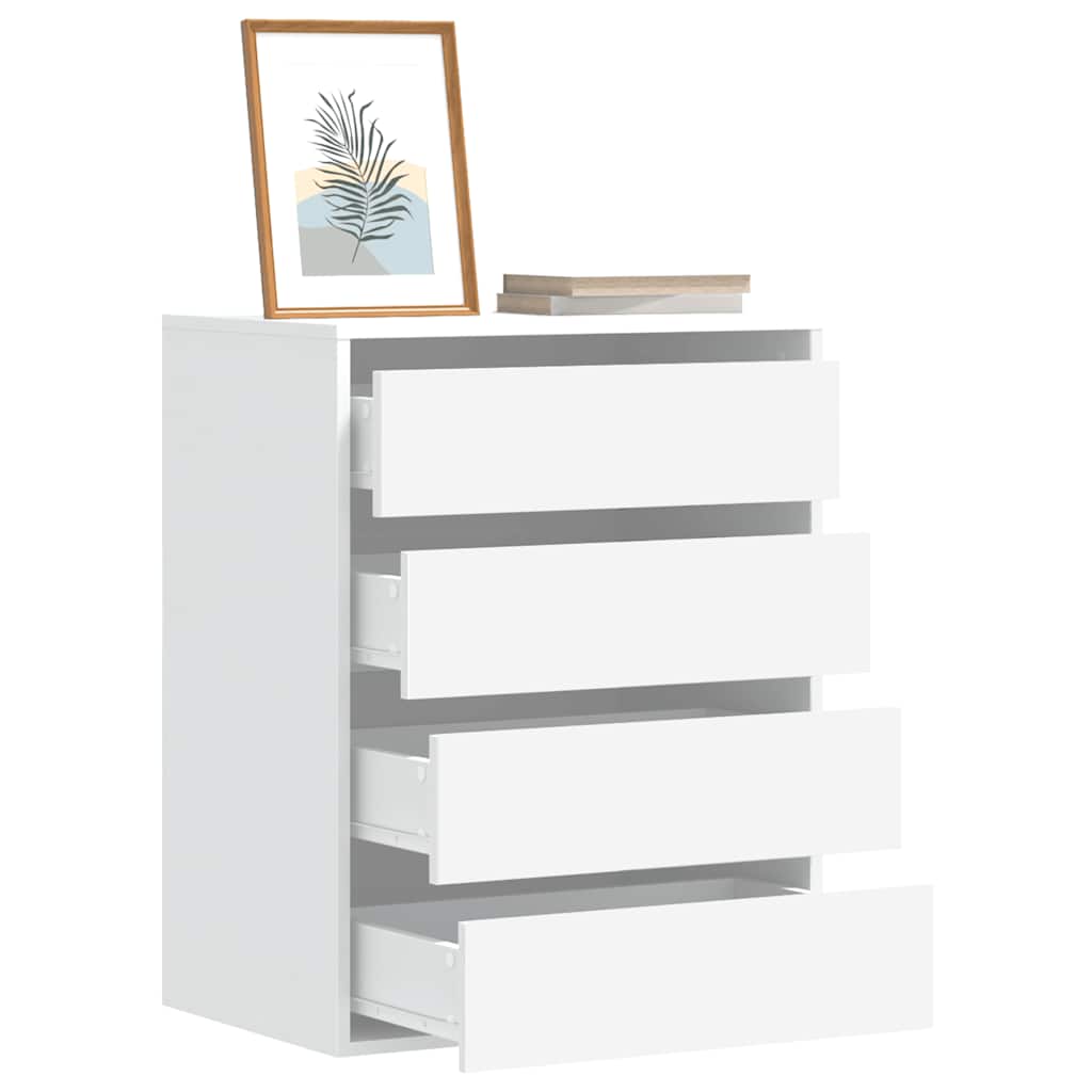 Cómoda com 4 Gavetas - 60x41x76 cm - derivados de madeira - branco