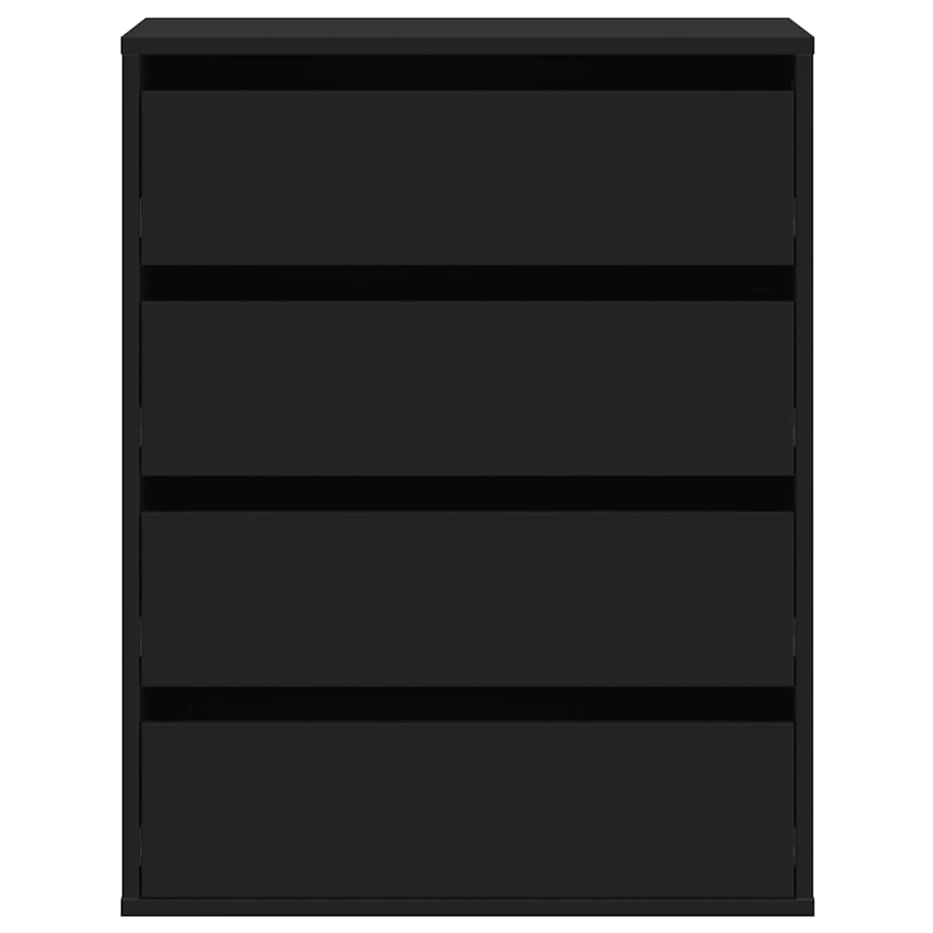 Cómoda com 4 Gavetas - 60x41x76 cm - derivados de madeira - preto