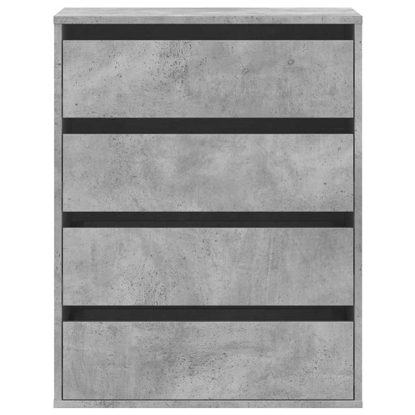 Cómoda com 4 Gavetas - 60x41x76 cm - derivados de madeira - cinzento cimento