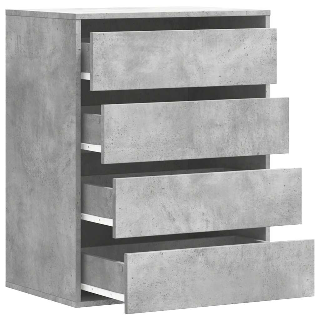 Cómoda com 4 Gavetas - 60x41x76 cm - derivados de madeira - cinzento cimento