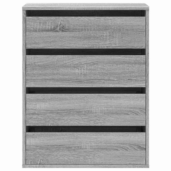 Cómoda com 4 Gavetas - 60x41x76 cm - derivados de madeira - cinzento sonoma