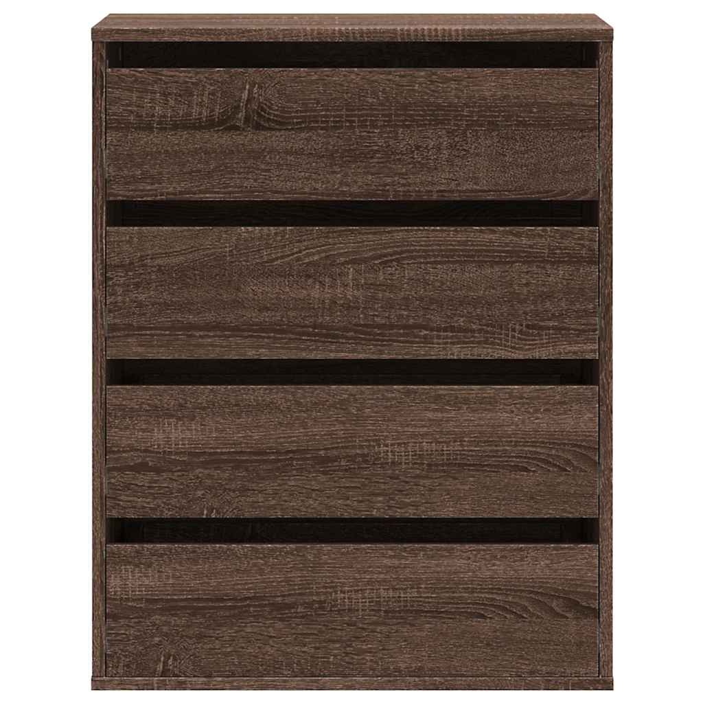 Cómoda de 4 Gavetas - 60x41x76 cm - derivados de madeira - carvalho castanho