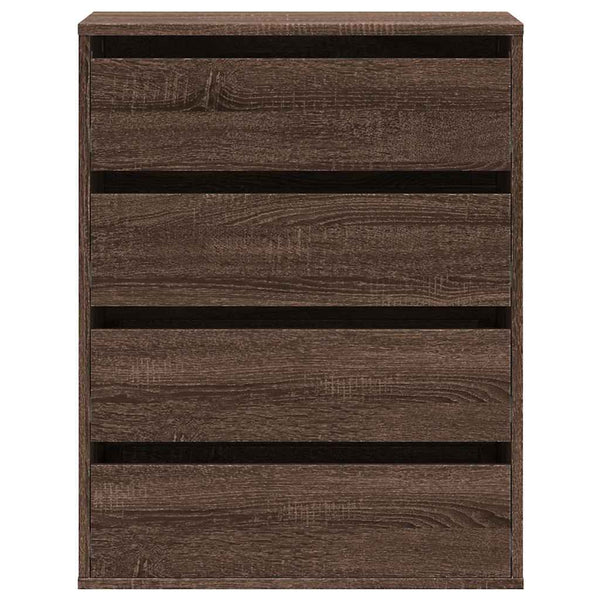 Cómoda de 4 Gavetas - 60x41x76 cm - derivados de madeira - carvalho castanho