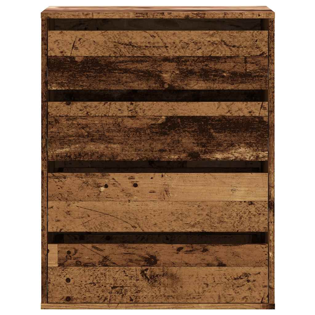 Cómoda com 4 Gavetas - 60x41x76 cm - derivados de madeira - madeira velha