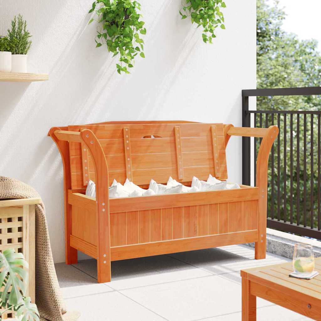 Banco de Armazenamento para Jardim Castanho 119 x 76 x 44cm