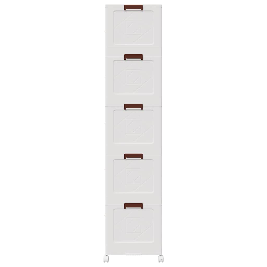 Caixa arrumação empilhável com rodas 5 níveis 75 L 64x40x179 cm