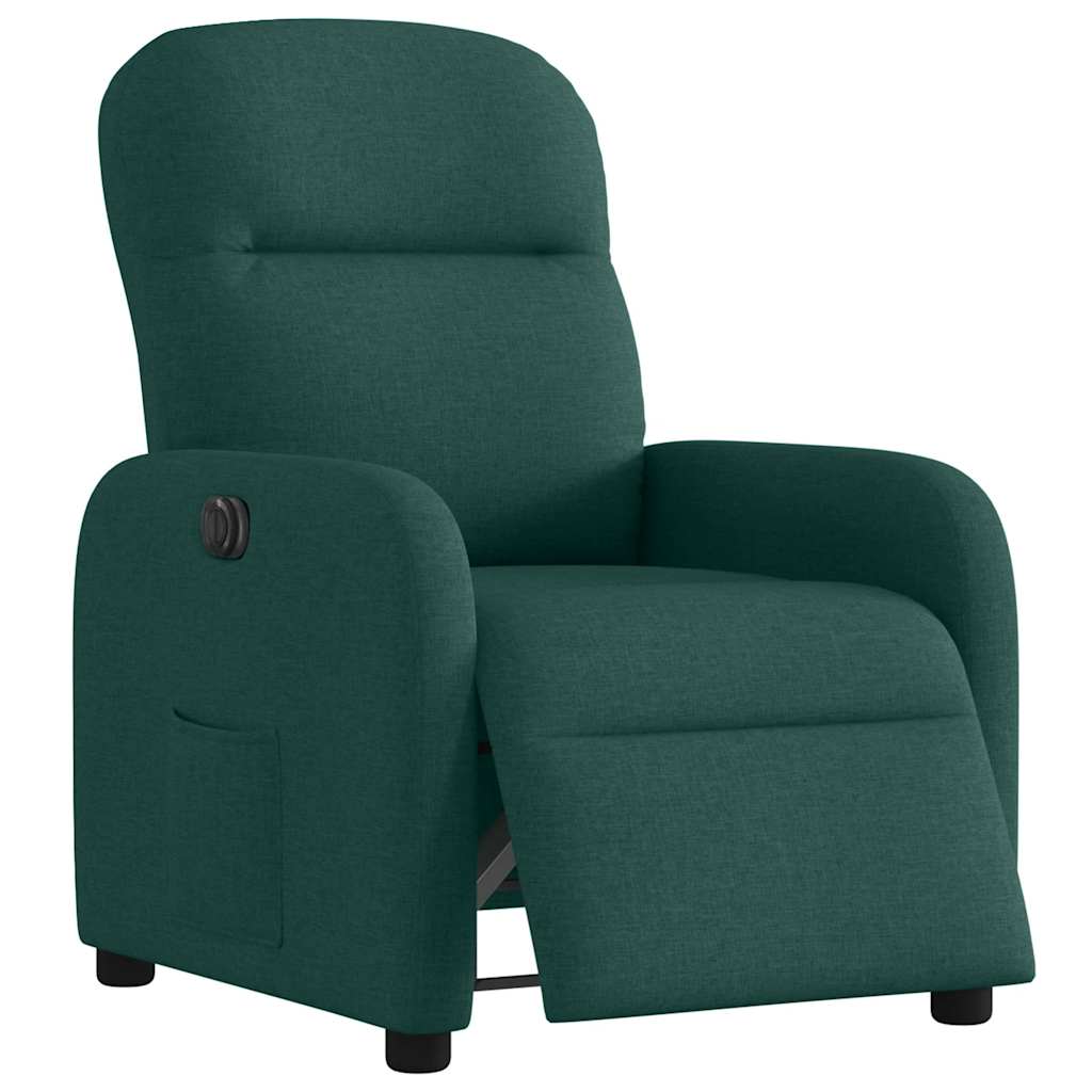 Poltrona elétrica reclinável tecido verde-escuro