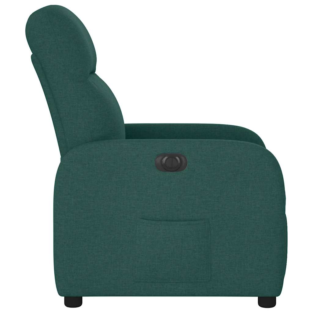 Poltrona elétrica reclinável tecido verde-escuro