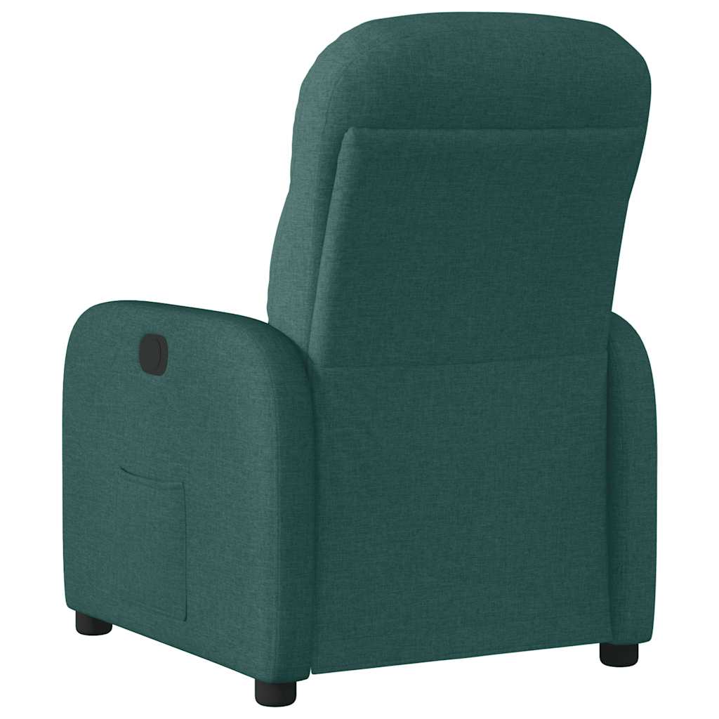 Poltrona elétrica reclinável tecido verde-escuro